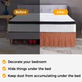 thumbnail image 4 of Burnt Orange Bed Skirt Queen Size 16 Inch Drop, Abstract Modern Farmhouse Solid Color Adjustable Elastic Dust Ruffles Bedskirt for Queen Bed Wrap Around Pleated Mattress Frame Cover, 4 of 9