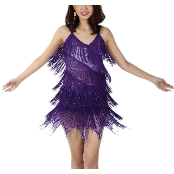 Whitewed Ballroom Latin Salsa Rumba Tango Salsa Competition Dance Attire Purple