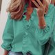 thumbnail image 1 of Qarigey Blusa Estampado Verano Camisa Estampado Verano Manga Larga Cuello V Trabajo Mujer Top Prendas para la parte del cuerpo Verde SG, 1 of 6