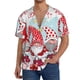 thumbnail image 1 of Balery Christmas Camisa Casual de Manga Corta con Botones para Hombre, Texturizada, Estilo Cubano, para Playa, Verano-3X-Large, 1 of 5