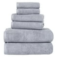 thumbnail image 2 of Lavish Home 6-Piece 100% Cotton Machine Washable Bath Towels, Silver, 2 of 4