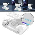 thumbnail image 2 of VR Charging Dock for Meta Quest 3 Type-C 5V Charge Controllers Headset Simultaneously VR Charging Cradle with Indicator Light-White, 2 of 6
