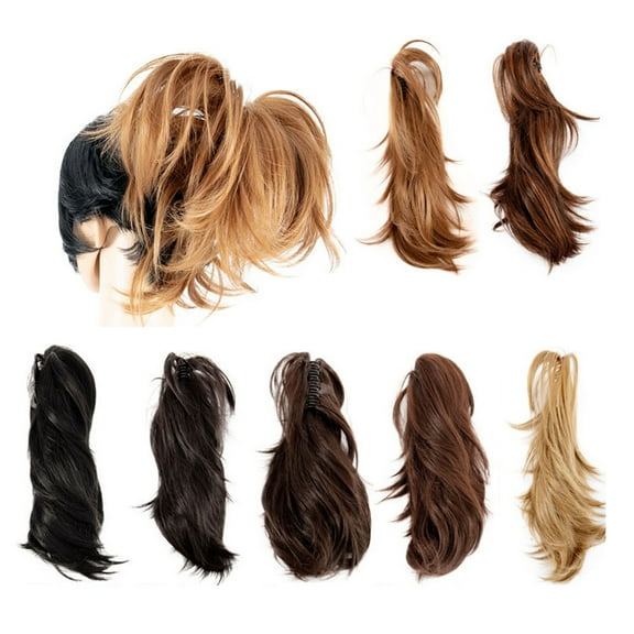 14 Inch Adjustable Messy Style Ponytail Hair Extension with Jaw Claw Synthetic Hair-Piece
