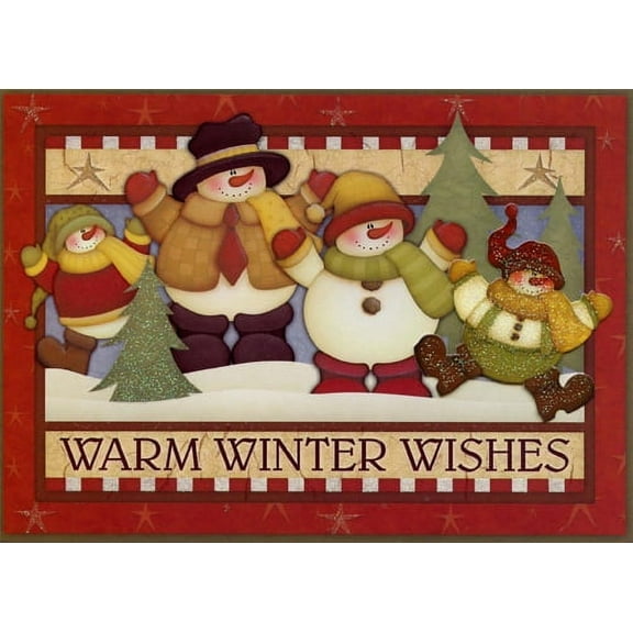 LPG Greetings Warm Winter Wishes Snowmen Christmas Card (1 card/1 envelope)