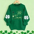 thumbnail image 2 of Womens St Patricks Day Tops Clover Shamrock Four Leaf Shirt Crewneck Long Sleeve Pullover Irish Green Sweatshirt Festival Tops, 2 of 5