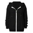 thumbnail image 5 of Fgnfyis Women Casual Solid Zip Up Hoodie with Drawstring Hooded Sweatshirt Pocket Long Sleeve Top Black S, 5 of 7