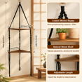 Corner Shelframe Wall Hanging Balck Boho Wood Stordecor - Walmart.com