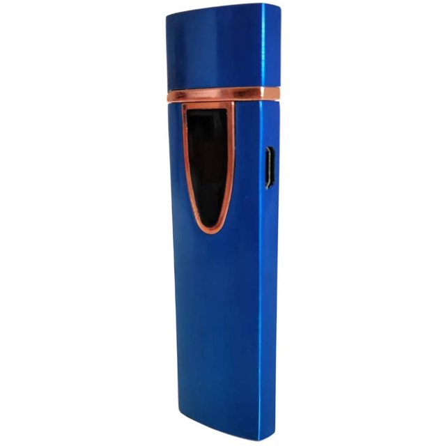 USB Plasma Lighter Flameless Electric Double ARC Dual Pulse Torch Rechargeable Lithium Power Battery (Spark - Brilliant Blue)