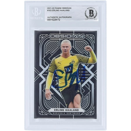 Erling Haaland Borussia Dortmund Autographed 2021-22 Panini Obsidian #163 #24/105 BAS Authenticated Card - Fanatics Authentic Certified