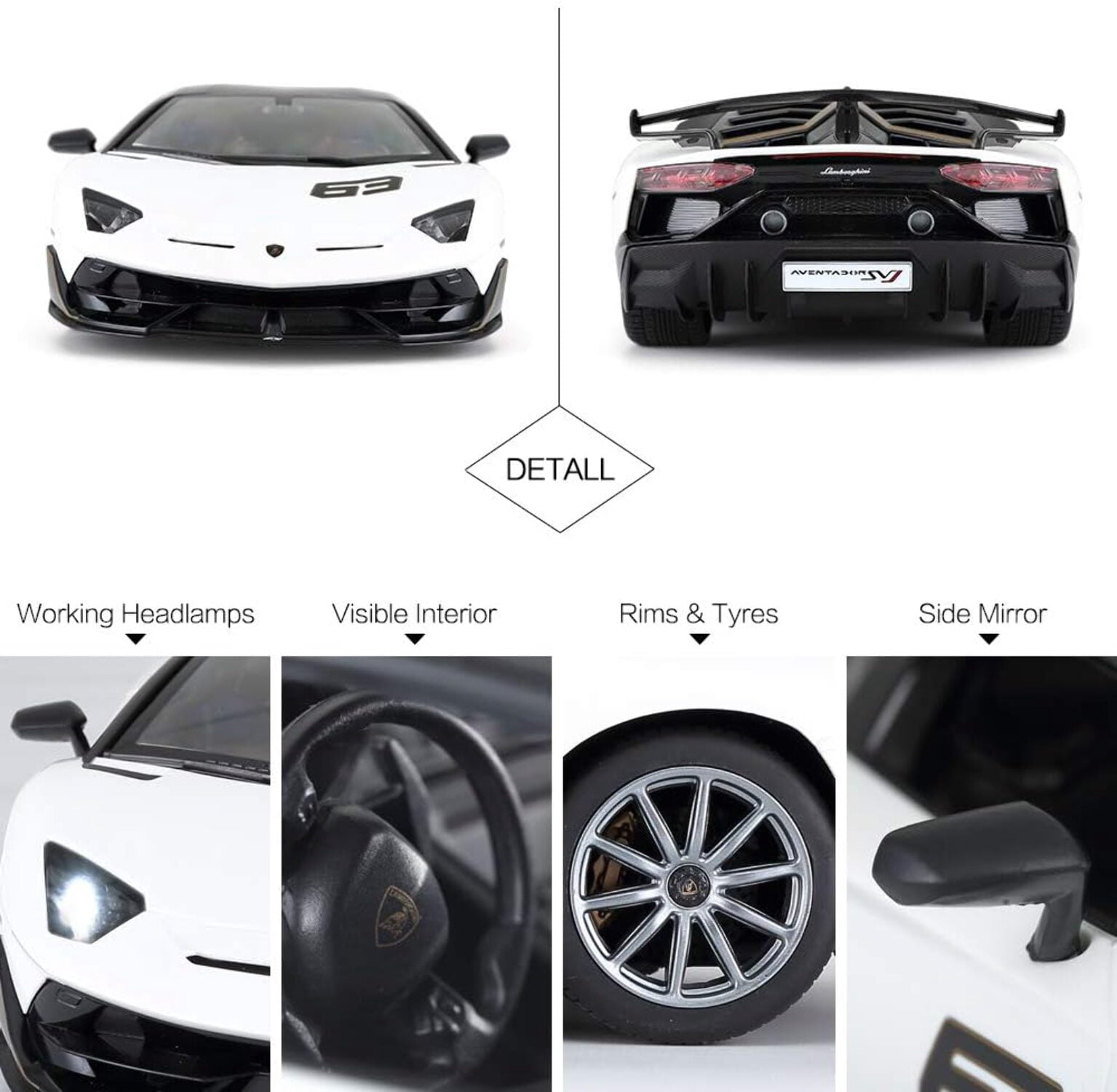 1:14 Lamborghini Aventador SVJ Super RC Car 2.4G