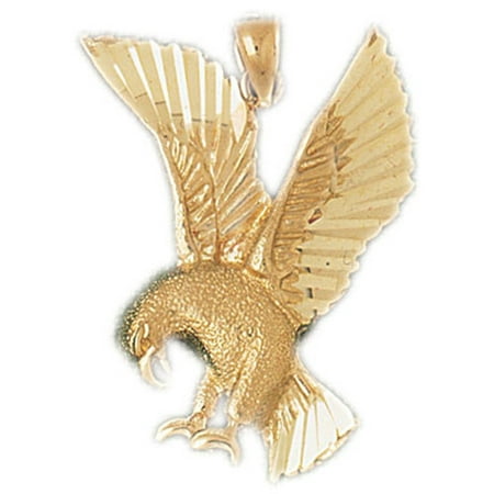 14K Yellow Gold Eagle Pendant - 33 mm