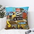 thumbnail image 4 of Pofeuu Different Construction Site Vehicles Print Double-sided plush pillowcase Square Throw Pillow Covers Pillows Cover for Living Room Bedroom Sofa Couch Cushion Cover（No pillow core）-20"x20", 4 of 7