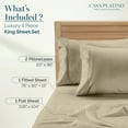 thumbnail image 2 of Casa Platino100% Egyptian Cotton King Size Sheets – Silky Sateen King Sheets Set, Hotel Style Luxury Bedding for Soft Breathable All-Season Comfort, 15” Deep Pocket – Linen, 2 of 8
