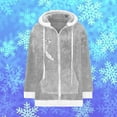 thumbnail image 4 of Somuwie Autumn and Winter Women's Long Sleeve Double-Faced Fleece Zipper Printed Hooded Jacket, 4 of 4