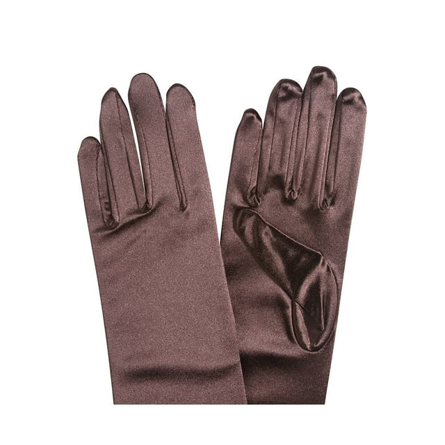 Gravity Threads Satin Opera Gloves Above the Elbow 14.7 inches Brown