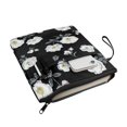 thumbnail image 3 of HELLHERO 11.42 x 8.66 Inch Polyester Fabric Notebook Wraps - Protector Wrap Bag for Books, Magazines, and Stationery, Paperbacks, Black Floral Lattice, 3 of 8