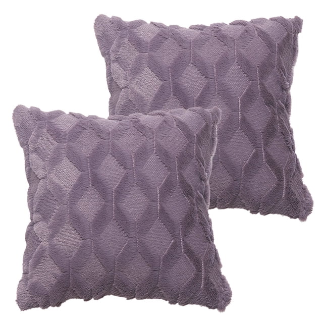 Funda de almohada bordada con forma de diamante, cojín de cintura de felpa, funda de almohada para sofá, 2 uds.