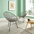 thumbnail image 3 of Corvus  Sarcelles Acapulco Modern Wicker Bistro Chairs(Set of 2) Grey, 3 of 4