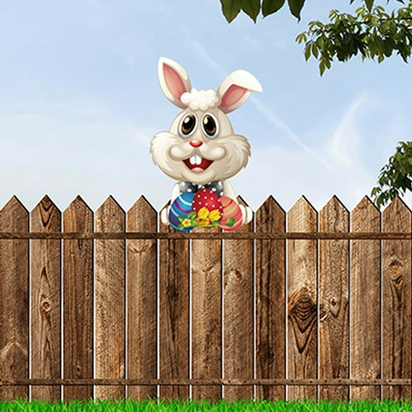 Qixi Easter Wooden Hanging Sign Wooden Wall Stickers Bunny Eggs Outdoor Fence Decoration Indoor Scene Off Promotions!