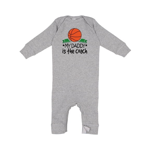 Inktastic Basketball My Daddy is the Coach Baby Romper Coveralls