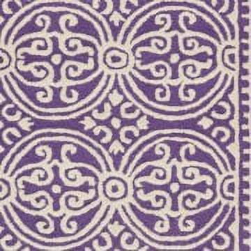 SAFAVIEH Cambridge Leslie Geometric Wool Area Rug, Purple/Ivory, 4' x 4' Square
