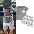 thumbnail image 2 of Baby Boy Outfit Boys Outfits Sets Kids Summer Cotton Elastic Printed Short Sleeved Basketball 1t 2t 3t 4t 5t 6t Tees and Shorts T Shirts Tops Clothes Set Two Pieces, 2 of 9