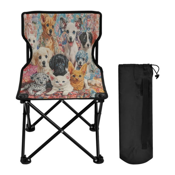 YAZAOO Camping Chairs Modern Adorable Companions Pattern Folding chair