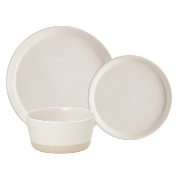 Safdie & Co. Dinnerset 12PC Stoneware 2 Tone Cream
