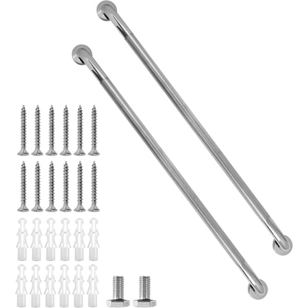 Shower Grab Bar, 2 Pack 39.4 Inch Bathroom Grab Bar, 304 Stainless Steel 1.25" Diameter Anti-Slip Handicap Grab Bar Support Shower Rail Senior Handrail Shower Safety Bar Handle