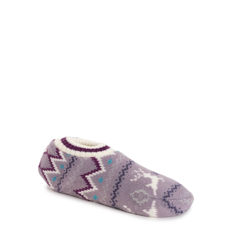 Muk Luks Women's Sweater Low-Cut Slipper Sock Gift Set 