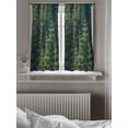 thumbnail image 5 of Green Forest Curtains 54 Inch Length, Sheer Curtains for Bedroom Living Room Window Pine Tree Summer Botanical Modern Art Rod Pocket Voile Drapes Kitchen Curtains Small Half Window 42"x54" 2 Panels, 5 of 7