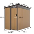 thumbnail image 2 of Cobertizo de Almacenamiento Exterior Metálico con Puerta Simple, Ventana de Ventilación Blanca y Cerradura, 153×206×180 cm, para Almacenamiento de Herramientas de Jardín, Patio y Trasero, Caqui, 2 of 8
