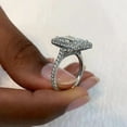 thumbnail image 2 of 3CT Radiant Cut Simulated Diamond Halo Wedding Women's Engagement Ring 14k White Plated 925 Sterling Silver For Her, 2 of 4