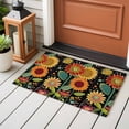 thumbnail image 4 of 2x3 Ft Entryway Area Rug, Vintage Sunflower Kitchen Rug Runner Washable Floor Mat, Black Boho Ethnic Summer Botanical Non Slip Indoor Door Mat Throw Carpet for Bathroom Living Room Bedroom, 4 of 8
