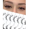 thumbnail image 1 of Pestañas postizas Jiocolor, aspecto natural, 13 mm, ojo de gato, 7 pares, 1 of 6
