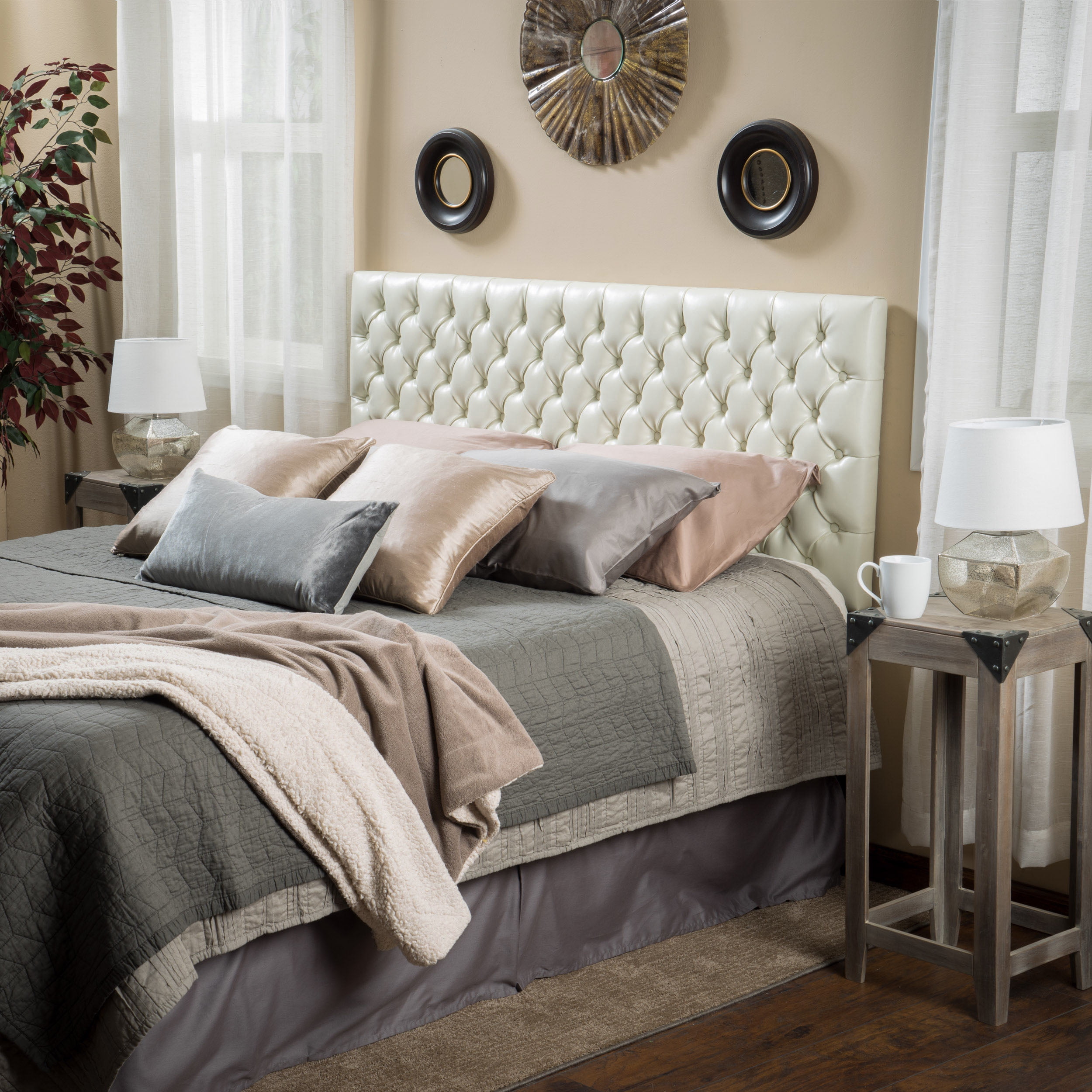 Cannes Adjustable King/ California King Bonded Leather Headboard