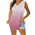 thumbnail image 2 of Long Tank Tops For Women Sevevn Womens Print Tank-Neck Basic Casual Flowy Summer Sleeveless T-Shirt Basic Tank Tops For Women, 2 of 7