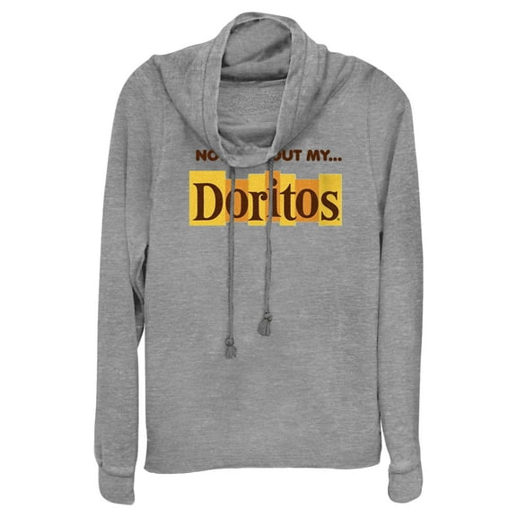 Junior's Doritos Not Without My… Original Logo  Cowl Neck Sweatshirt Gray Heather X Small