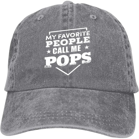 My Favorite People Call Me Pops Baseball Cap Vintage Adjustable Washed Hats Cowboy Hats Denim Dad Hat for Men Women Boy Girl