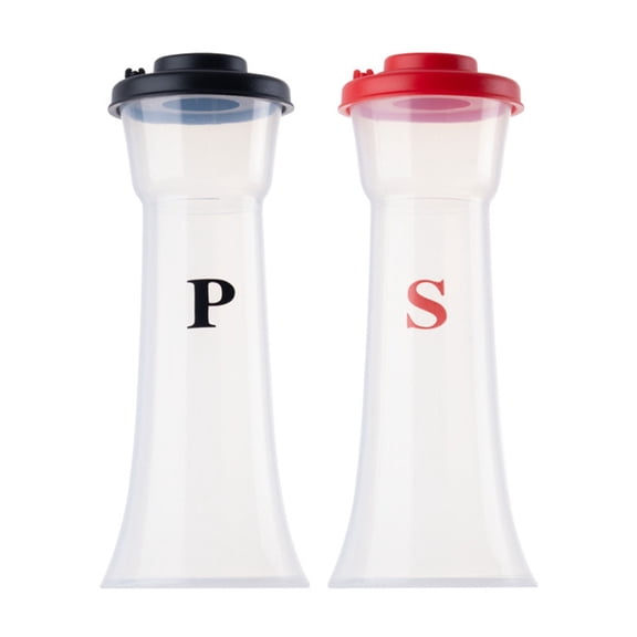 2pcs Salt and Peppers Shakers Spices Dispenser Plastic Seasoning Container for Home Kitchen Or Outdoor Cooking Use