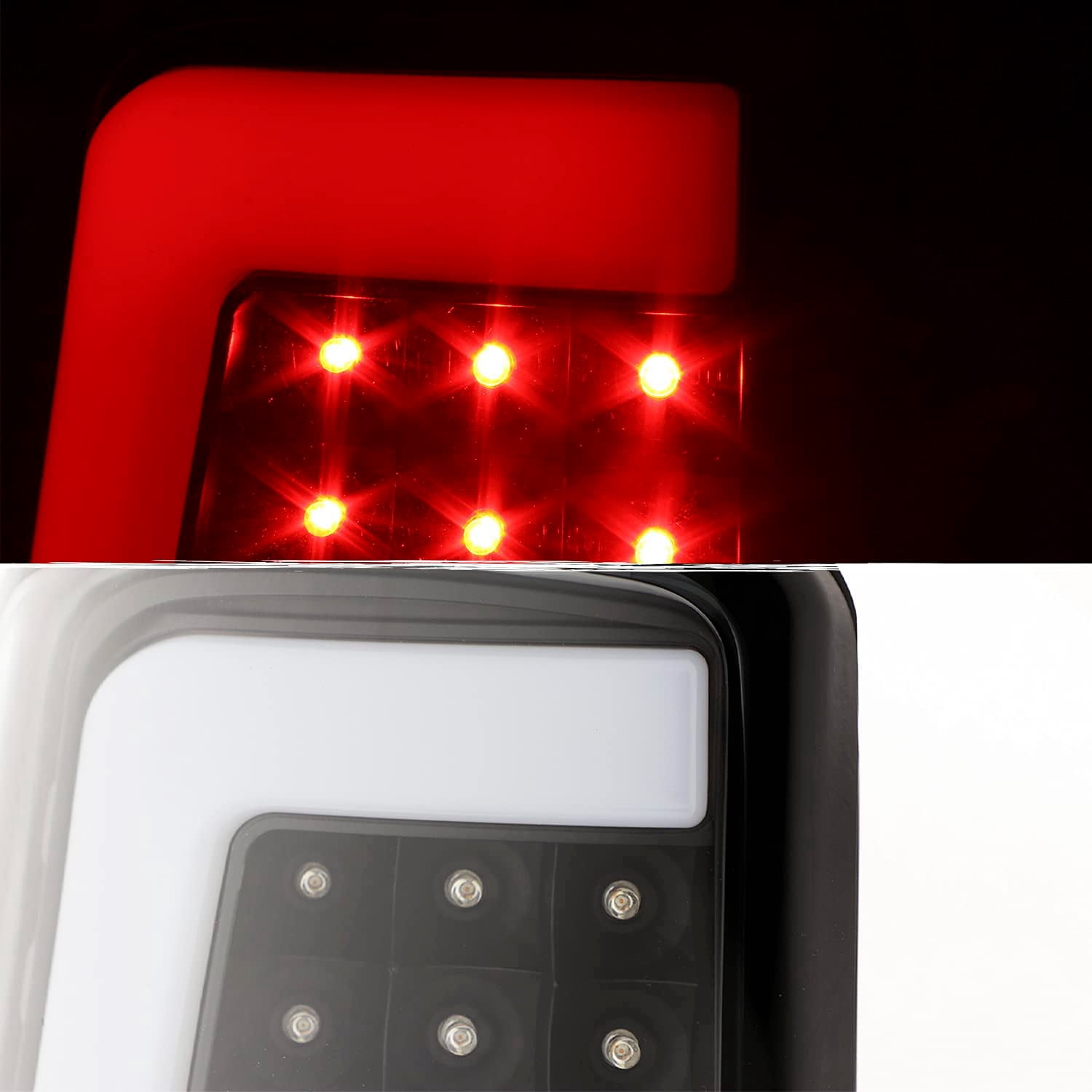 AKKON - Fits 2000-2006 Chevy Tahoe Suburban GMC Yukon XL 1500/2500 [C-Tube] Parking LED Reverse Black Tail Light Brake Lamp Pair
