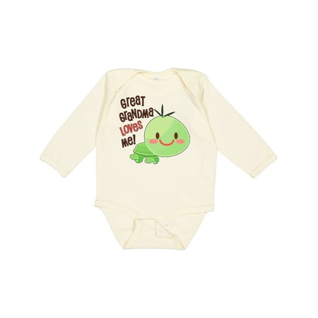 

Inktastic Great Grandma Loves Me- Cute Turtle Gift Baby Boy or Baby Girl Long Sleeve Bodysuit