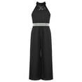 thumbnail image 3 of YEAHDOR Kids Girls Chiffon Sleeveless Jumpsuit Romper Casual Sleeveless High Waist Wide-Legged Bodysuit Black 10, 3 of 7
