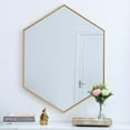 thumbnail image 2 of Metal frame hexagon mirror 30 inch in Brass, 2 of 5