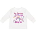 thumbnail image 3 of Inktastic My Grandma Loves Me Unicorn Girls Long Sleeve Toddler T-Shirt, 3 of 5
