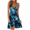 thumbnail image 2 of Herrnalise Women's Summer Floral Print Dress Women Casual Print V-Neck Sleeveless Sling Dress, 2 of 7
