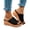 Black, variant on Women's Lightweight Suede Cork Wedge Mules Open Toe Slip On Platform Sandals Comfortable Summer Dress Slides Black Size 8
