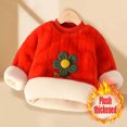 thumbnail image 2 of Swuxness Toddler Long Sleeve Sweatshirts, Toddler Winter Tops , Boys and Girls Quilted Lined Fleece Pullover Outer Wear Crew Neck Sweatshirt Red, 1-2 Years, 2 of 5
