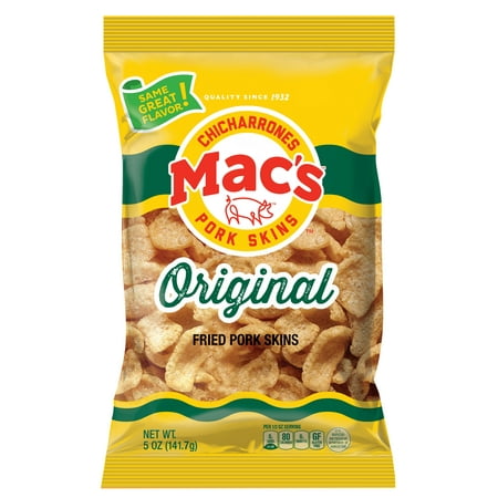 (9 pack) Mac's Chicharrones Original Fried Pork Skins 5 oz