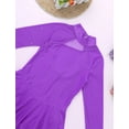 thumbnail image 5 of Lejafay Kids Girls Figure Ice Roller Skating Dress Rhinestone Long Sleeve Leotard Dresses Ballet Purple 12, 5 of 7